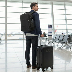 Combo Maleta Cabina y Mochila Viaje Viral Cabina Expandible 40L. Negro