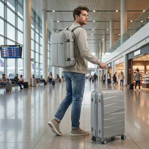 Combo Maleta (S) y Mochila Viaje Viral Cabina 36L Premium Grey.