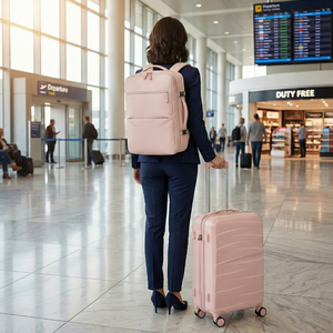 Combo Maleta (S) y Mochila Viaje Viral Cabina 40L Misty Pink