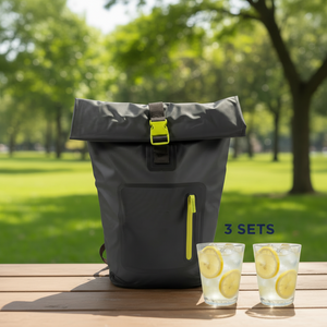 Combo Mochila Cooler Impermeable + 6 Vasos Acrílicos para Agua