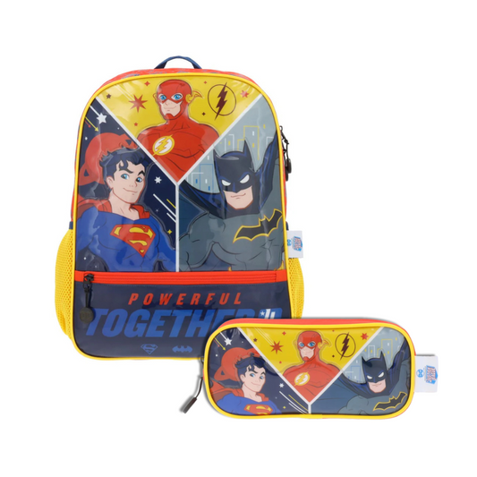Combo Mochila DC Comics + Estuche DC Comics Amarillo