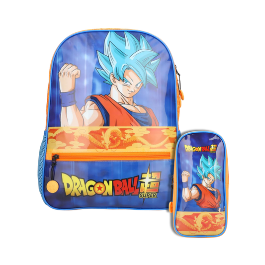 Combo Mochila Dragon Ball Super + Estuche Dragon Ball Super Naranja