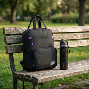 Combo Mochila Saxoline Collins Negra 20 L + Botella de Agua Térmica Buffer 700ml con 4 Tapas