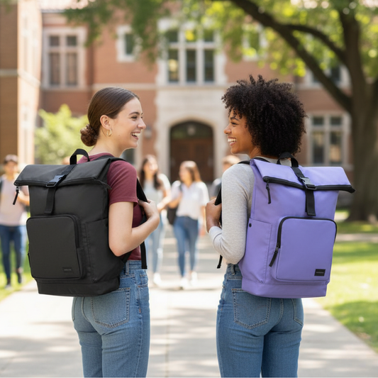 Combo: Mochila Saxoline Preston Roll Top 35 L Black + Mochila Saxoline Preston Roll Top Violeta 35 L