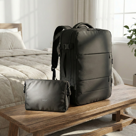 Combo Mochila Viaje Viral Cabina 40L Black y Estuche Organizador Grande 27cm x 13cm Gout Negro