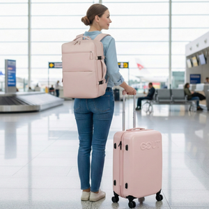 Combo PINK: Maleta Cabina y Mochila Viaje Viral Cabina 40L. Rosado