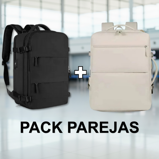 ✈️PACK EXCLUSIVO 2 Mochilas de Viaje Viral, 1 Beige y 1 Black 40L