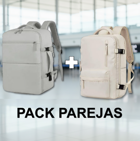 2 Mochilas de Viaje Viral (1 Beige 31L & 1 Grey 40L ).(Cabina Avión)