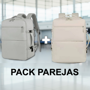 2 Mochilas de Viaje Viral XL (1 Beige & 1 Grey 40L ).(Cabina Avión)