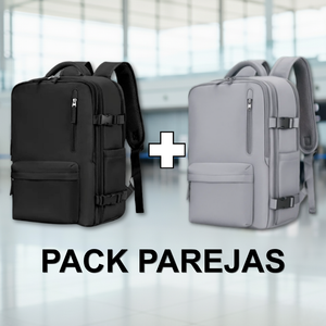 Combo 2 Mochilas de Viaje Viral (Black & Grey).(Cabina Avión) 31L. Resistente al agua.