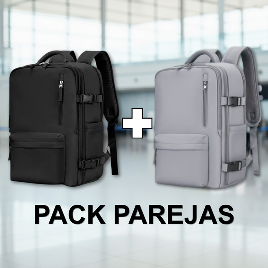 Combo 2 Mochilas de Viaje Viral (Black & Grey).(Cabina Avión) 31L. Resistente al agua.