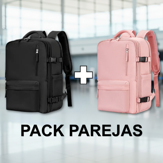 Combo 2 Mochilas de Viaje Viral (Pink & Black).(Cabina Avión) 31L. Resistente al agua.