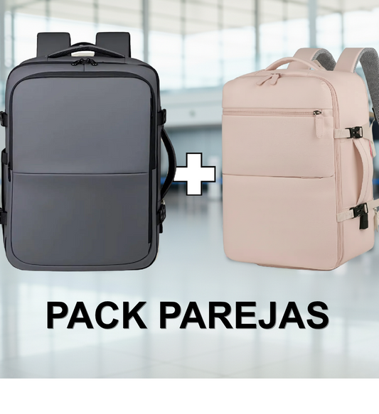 ✈️PACK EXCLUSIVO 2 Mochilas de Viaje Viral. 1 Mochila 40L Pink🎒 y  1 Mochila 38L Space Grey