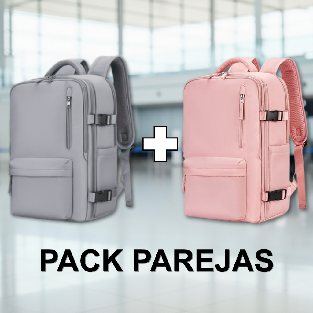 Combo 2 Mochilas de Viaje Viral (Pink & Grey).(Cabina Avión) 31L. Resistente al agua.