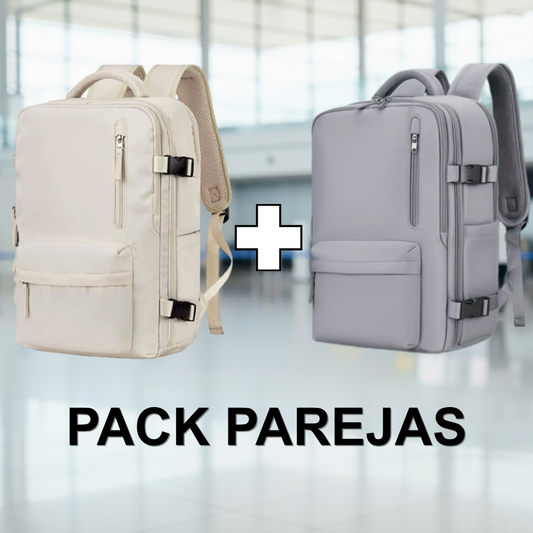 Combo 2 Mochilas de Viaje Viral (Beige & Grey).(Cabina Avión) 31L. Resistente al agua.