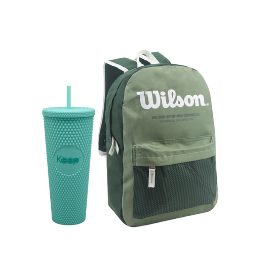 Combo Mochila Wilson Oliva + Vaso Keep Tumb Venti Bombilla - Verde