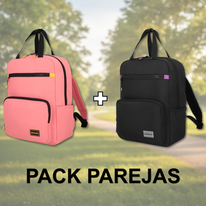 Combo 2 Mochilas Saxoline Collins 20 L Color Negra y Rosada