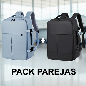 Combo Mochilas de Viaje Viral XL Ripstop: 1 Black + 1 Light-Blue Navigator. Pack Travel