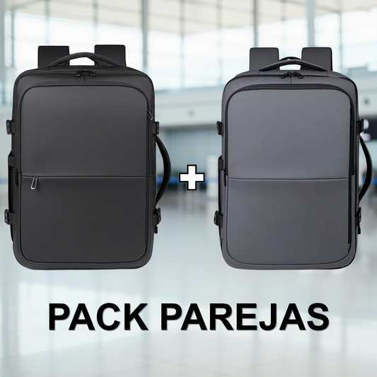 ✈️Combo Mochilas de Viaje Viral Expandibles, Resistentes al agua 38L. Space Grey y Black Navigator