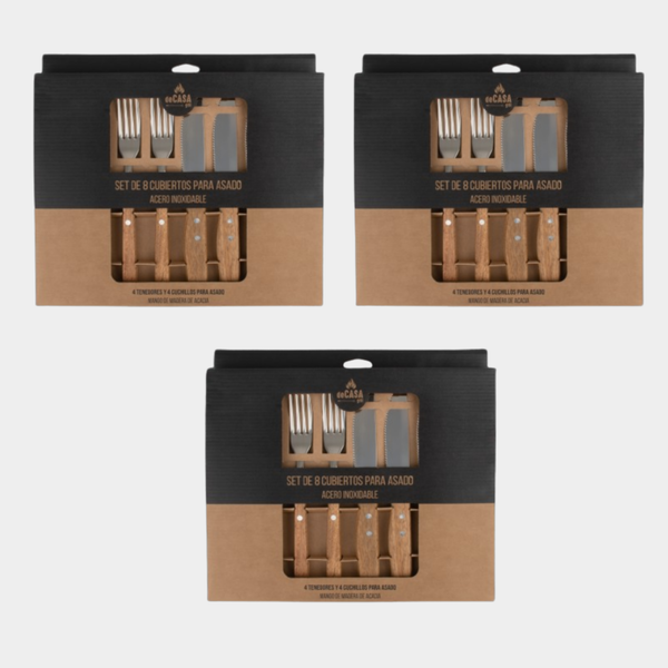 Combo 3 Set Cubiertos Asado 12%OFF