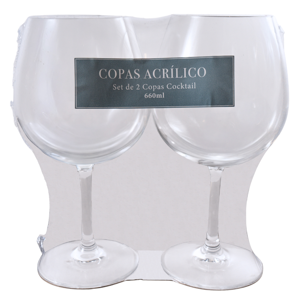 Combo 6 Copas Acrílicas Gin 660 ml — 3 Sets de 2 Unidades