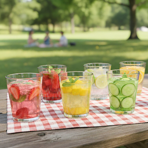 Combo 6 Vasos Acrílicos Agua 400 ml — 3 Sets de 2 Unidades