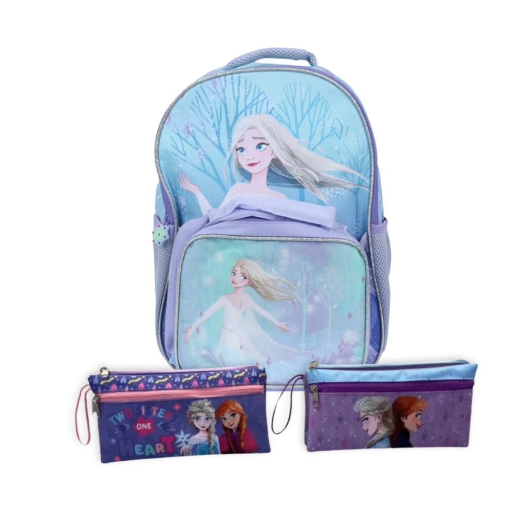 Combo Mochila con Lonchera Infantil Frozen + Estuche Frozen Doble Cierre (Surtido)
