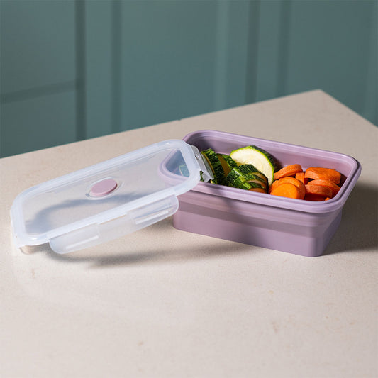 Contenedor Silicona Plegable 800 Ml Rosado