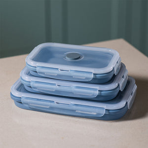 Contenedor Silicona Plegable 1200 Ml Celeste