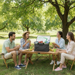 Cooler Plegable Manillas 18Lt Gris Oscuro