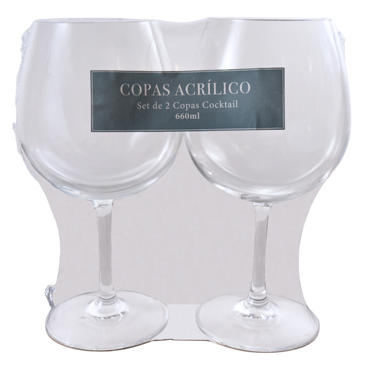 Combo 12 Copas Acrílicas Gin 660 ml — 6 Sets de 2 Unidades