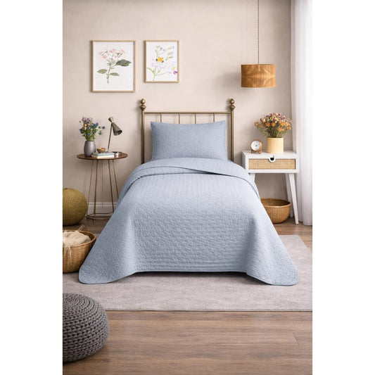 Cubrecama Quilt Reversible 1.5 Plazas Deluxe Grey Martiné