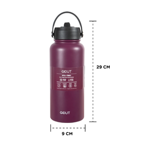 Botella Térmica 950 Ml Gout - 3 Tapas Color Burdeo