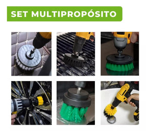 Set 10 Cepillos Limpieza. Auto Hogar Y Tapiz, Para Taladro