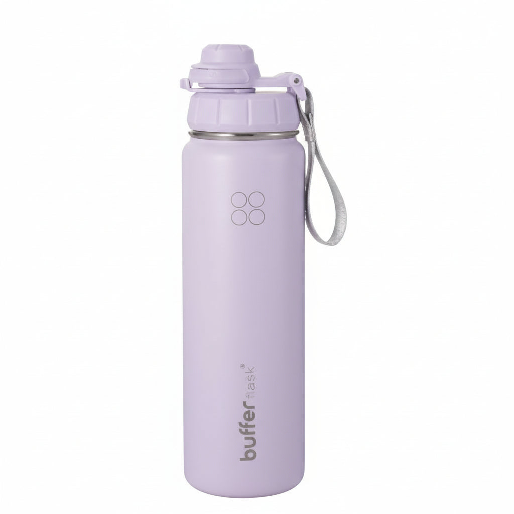 Botella Agua Térmica Buffer Morea 700ml +4 Tapas Lila