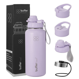 Botella Agua Térmica Buffer Morea 950ml +4 Tapas Lila
