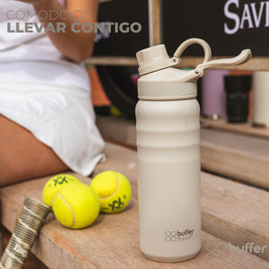 Combo Mochila Saxoline Collins Beige 20 L + Botella Yosemite1 Buffer 700ml Ivory