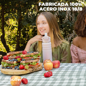 Combo Mochila Saxoline Collins Rosada 20 L + Botella Yosemite1 Buffer 700ml  Pinky