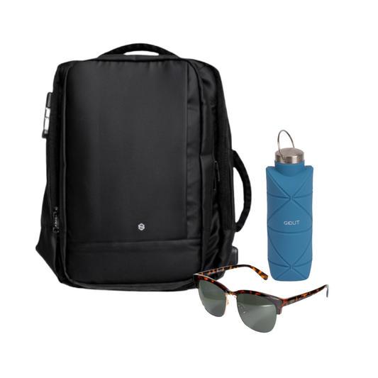 Combo 48% OFF: Mochila Viral 30L + Lentes de Sol Rotter & Krauss M2 + Botella 700ml Gout Azul