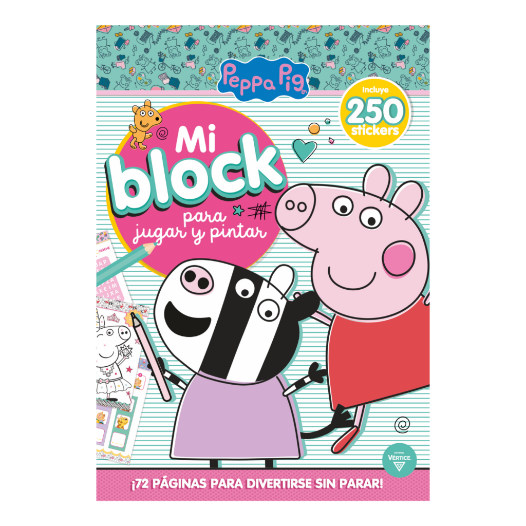 Block de actividades 72pag + 250 stickers peppa pig (b5990)
