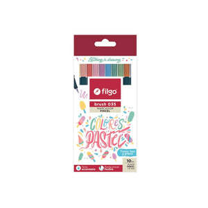 Marcador Brush Pen 035 / Estuche 10 Pastel 