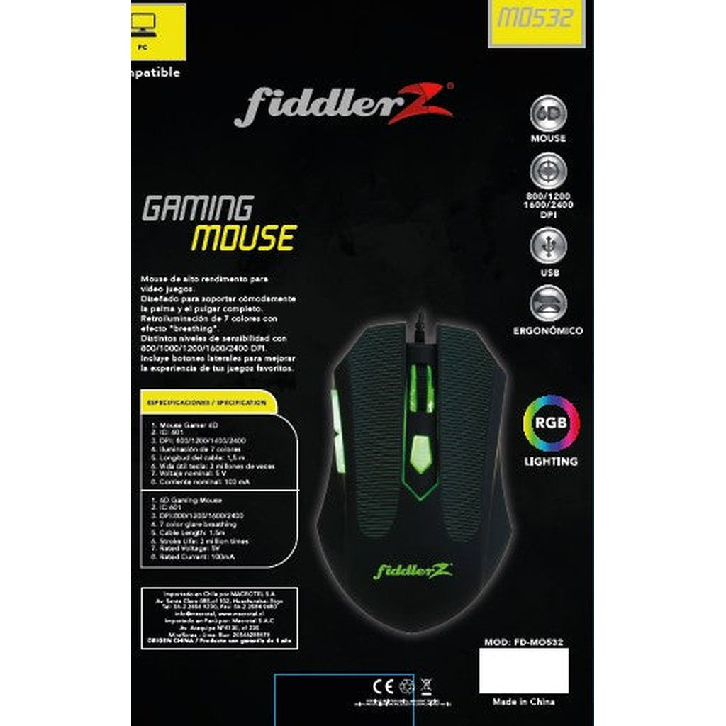 Mouse Gamer RGB 6D Fiddler Z | Tienda Copec