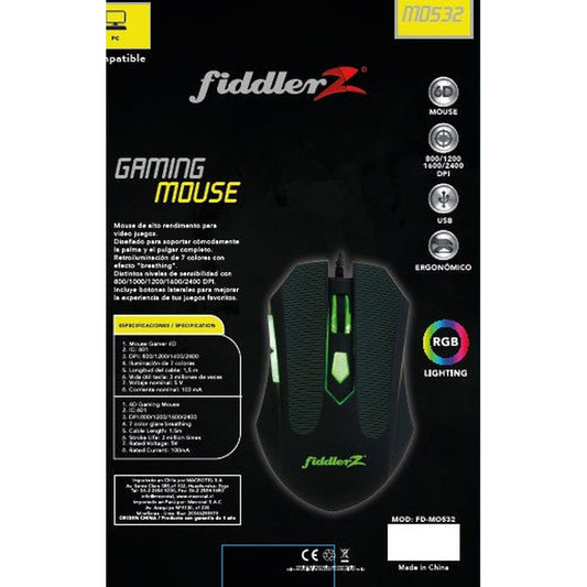 Mouse Gamer 6D con Luces RGB Fiddler Z