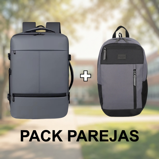 Combo Mochila T90 de Viaje 38L Resistente al Agua XL + Mochila Saxoline 26L Stanford