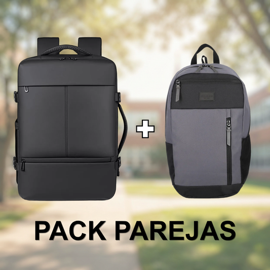 Combo Mochila T90 de Viaje 38L Resistente al Agua XL + Mochila Saxoline 26L Stanford