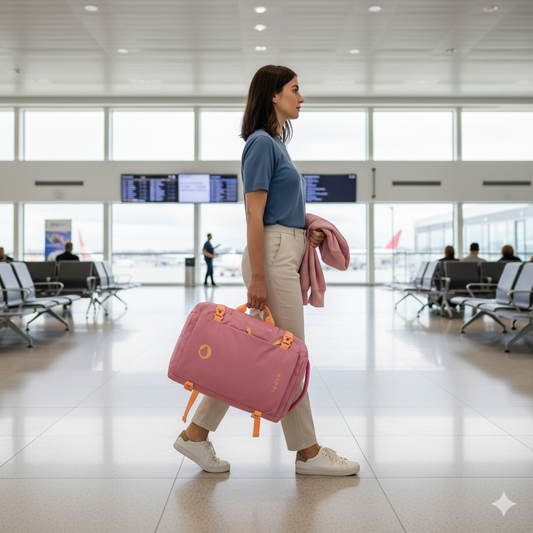 Mochila de Viaje Viral Cabina 45L. Kippi Rosada. Resistente al Agua