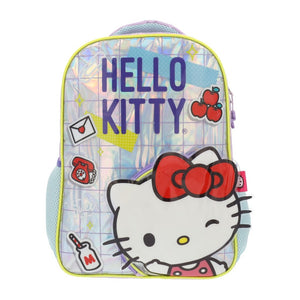 Combo: Mochila Hello Kitty Metalizada + Cuaderno De Actividades  + Estuche + Lápices Colores  + Snackbox B.Box Ocean Breeze