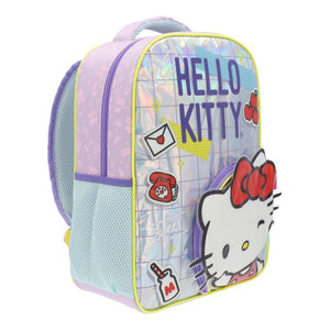 Combo: Mochila Hello Kitty Metalizada + Cuaderno De Actividades  + Estuche + Lápices Colores  + Snackbox B.Box Ocean Breeze