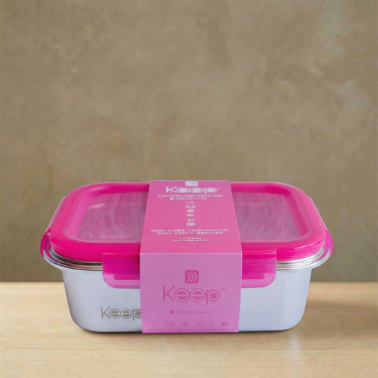 Hermeticos Metalico 1300 Ml Keep Rosado