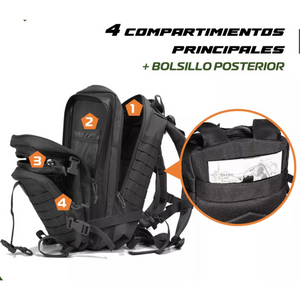 Mochila Viaje Viral Cabina 45L. Resistente al Agua. Negro
